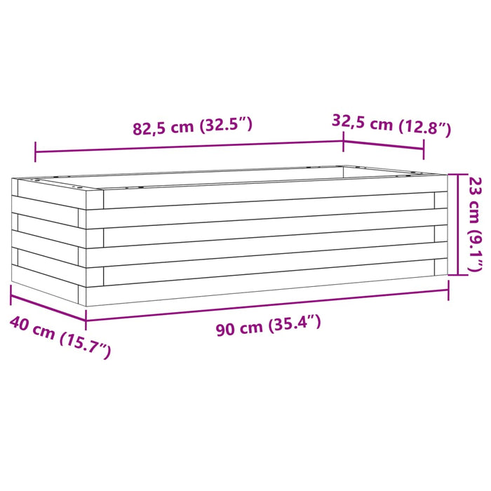 Hageplantekasse 90x40x23 cm heltre furu