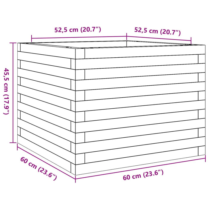 Plantekasse 60x60x45,5 cm impregnert furu