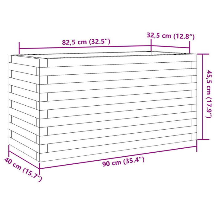 Plantekasse 90x40x45,5 cm heltre furu