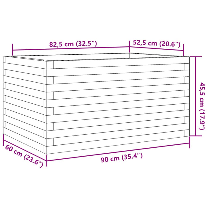 Plantekasse 90x60x45,5 cm heltre furu