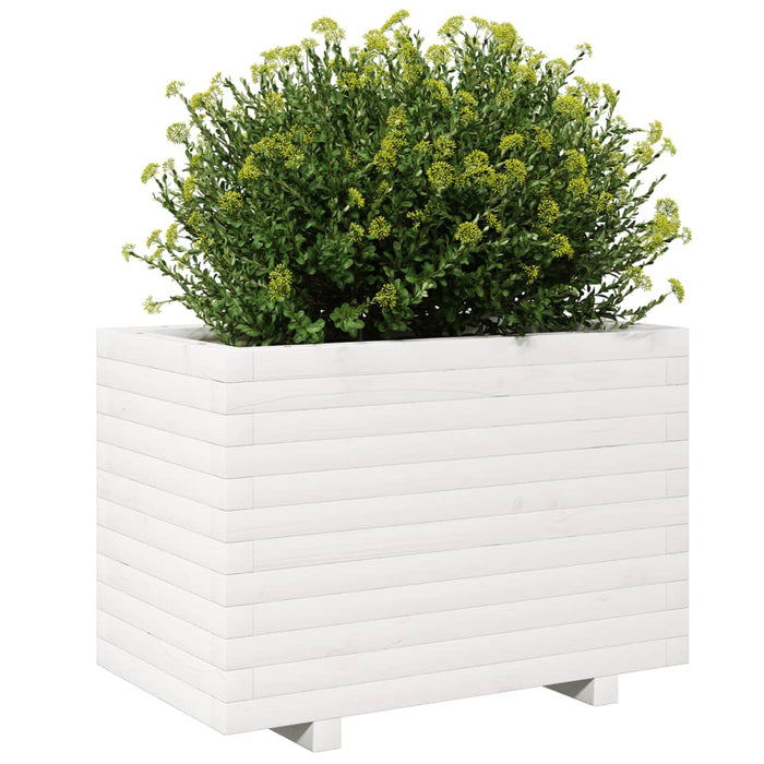 Plantekasse hvit 70x40x49,5 cm heltre furu