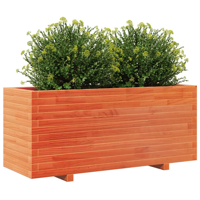 Plantekasse voksbrun 110x40x49,5 cm heltre furu