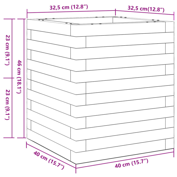 Plantekasse 40x40x46 cm heltre furu