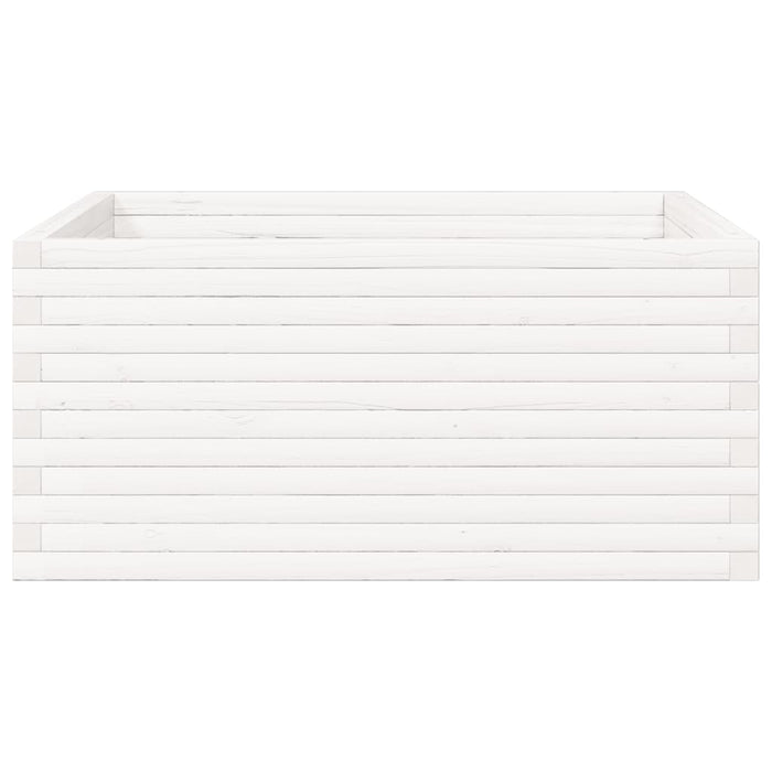 Plantekasse hvit 100x100x46 cm heltre furu