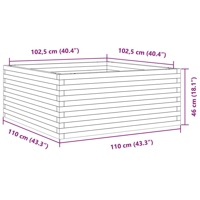 Plantekasse 110x110x46 cm heltre douglasgran