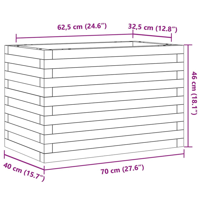 Plantekasse 70x40x46 cm heltre douglasgran