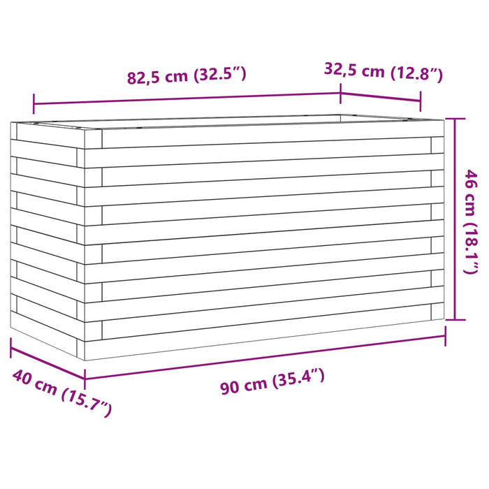 Plantekasse 90x40x46 cm heltre furu