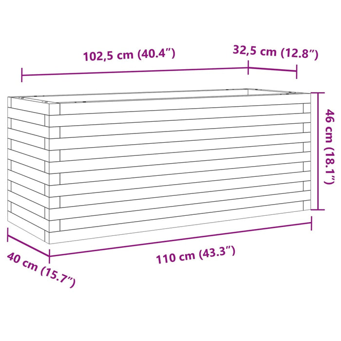 Plantekasse 110x40x46 cm impregnert furu