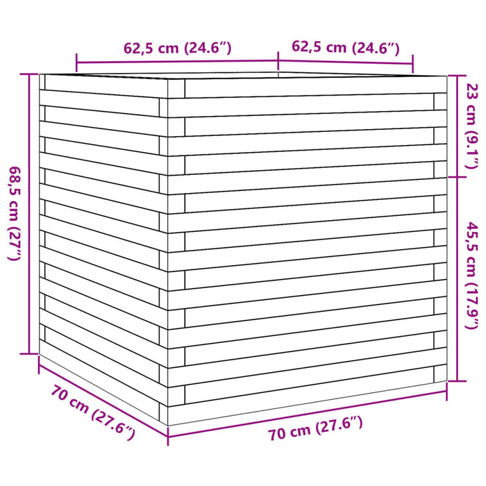 Plantekasse 70x70x68,5 cm heltre douglasgran