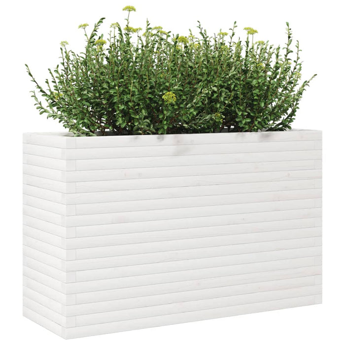 Plantekasse hvit 110x40x68,5 cm heltre furu