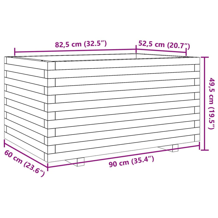 Plantekasse 90x60x49,5 cm heltre furu