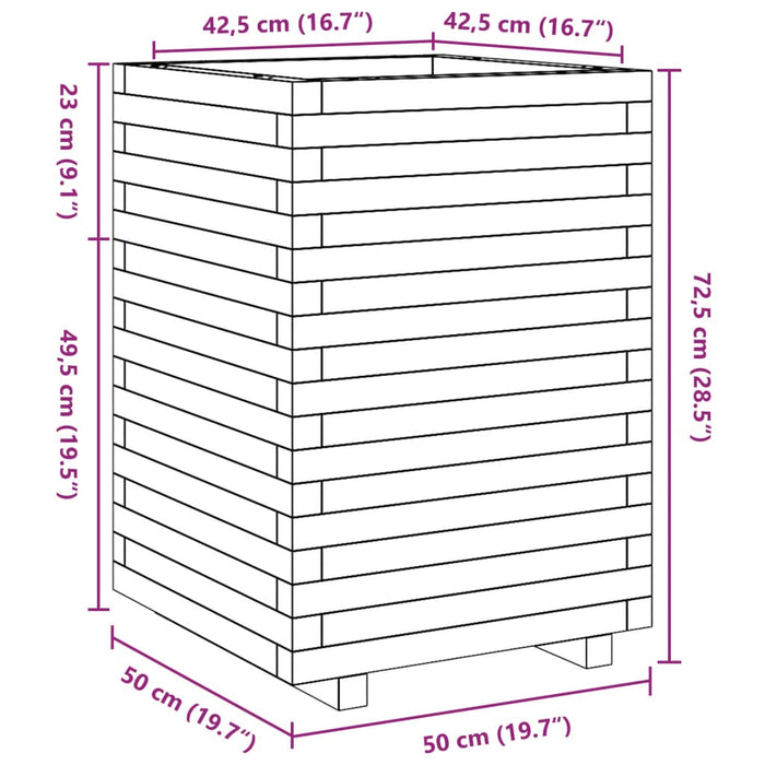 Plantekasse 50x50x72,5 cm heltre douglasgran