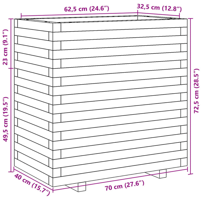 Plantekasse 70x40x72,5 cm heltre douglasgran