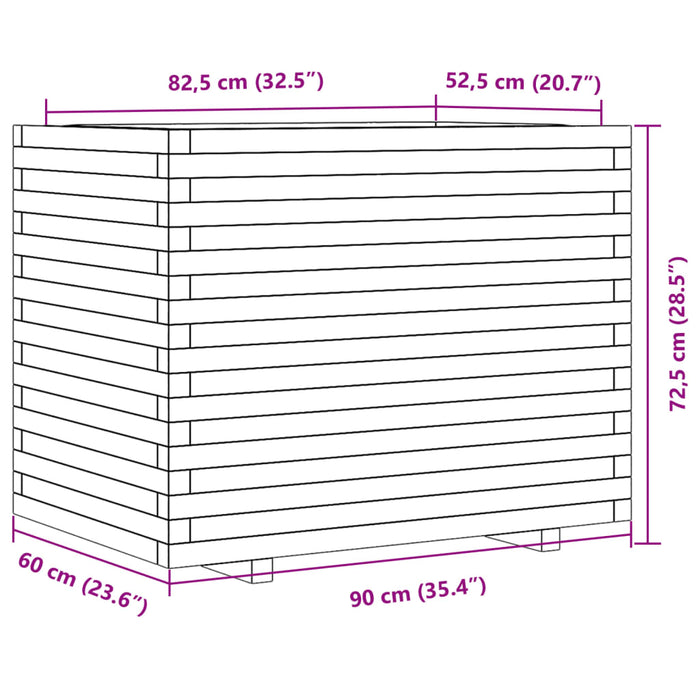 Plantekasse 90x60x72,5 cm heltre furu