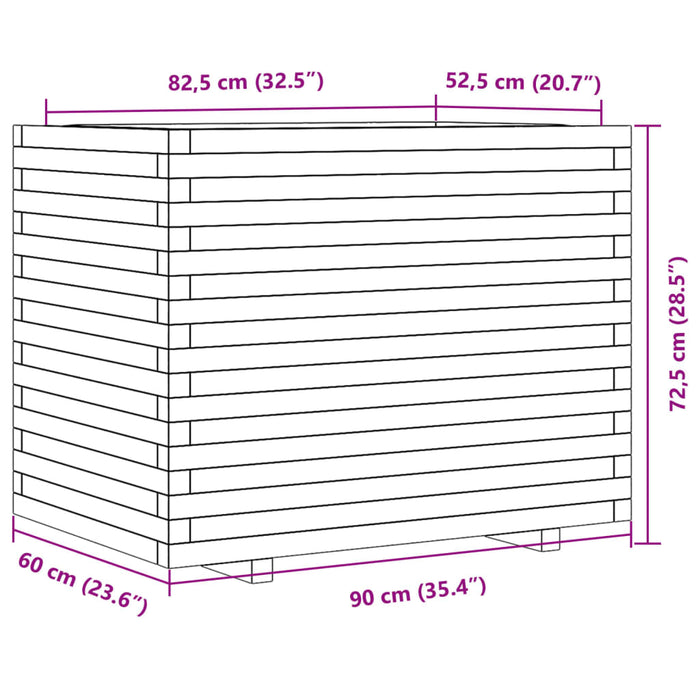 Plantekasse 90x60x72,5 cm heltre douglasgran