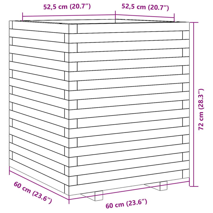 Plantekasse 60x60x72 cm heltre furu