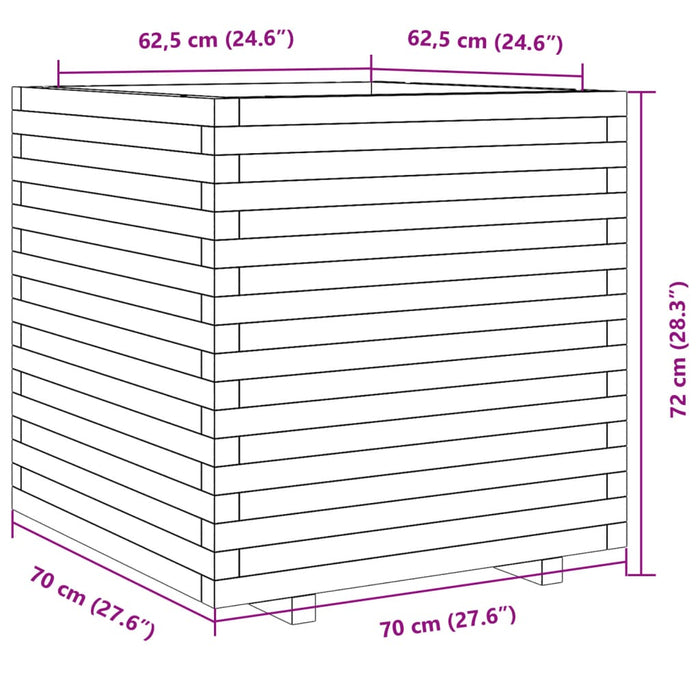 Plantekasse 70x70x72 cm impregnert furu