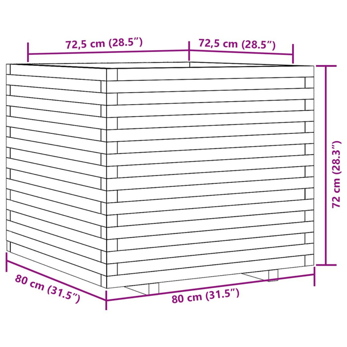 Plantekasse 80x80x72 cm heltre douglasgran