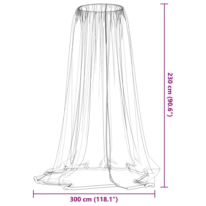 Myggnett for paraply 220 netting svart Φ300x230 cm