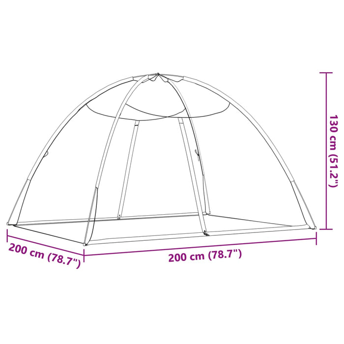 Mongolsk myggnett med dører 220 netting hvit 200x200x130 cm