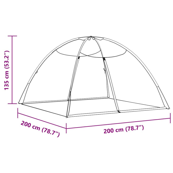 Mongolsk myggnett med dører 220 netting hvit 200x200x130 cm