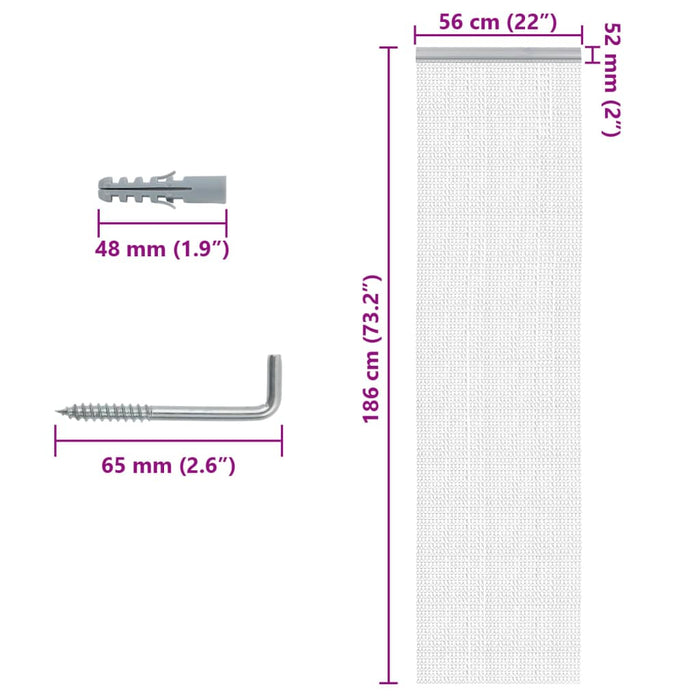 Fluenett med kjede 56x186 cm aluminium