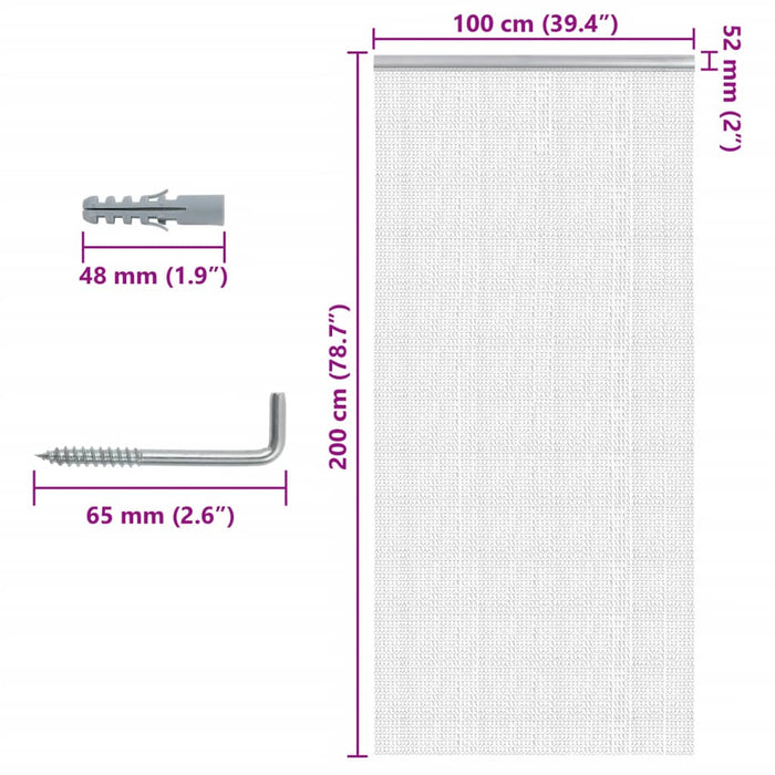 Fluenett med kjede 100x200 cm aluminium