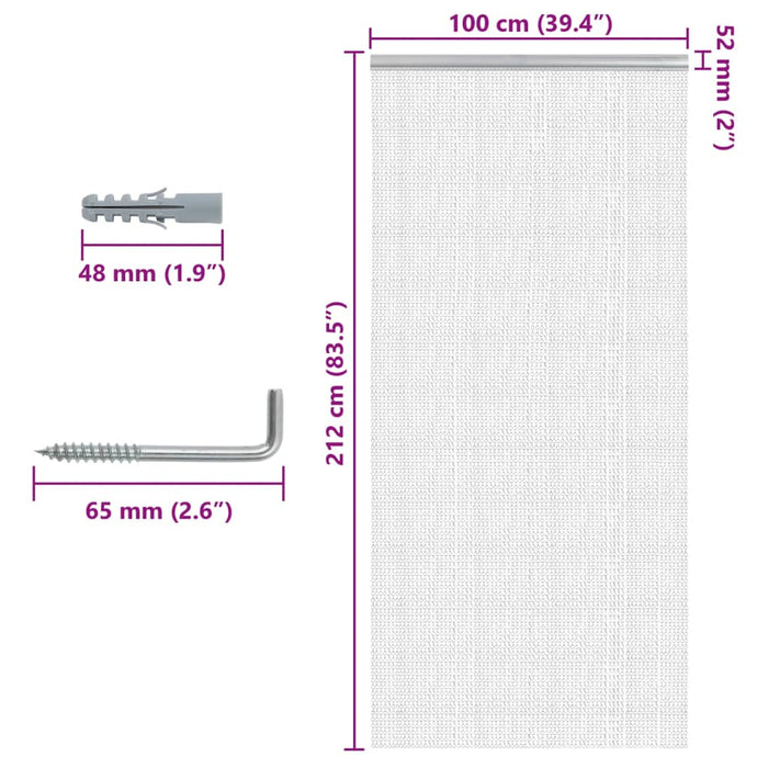 Fluenett med kjede 100x212 cm aluminium