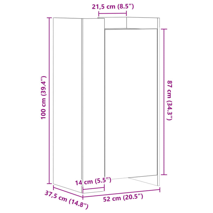 Skoskap hvit 52x37,5x100 cm konstruert tre