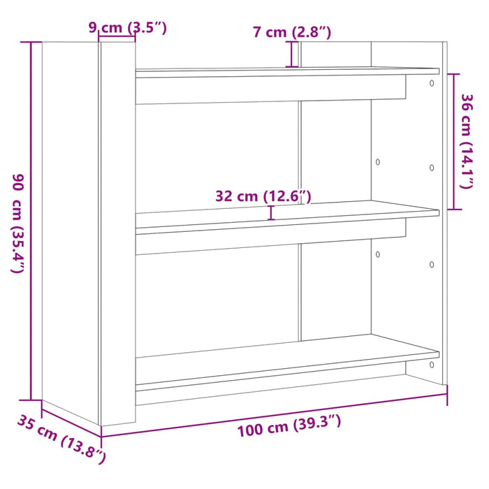 Konsollbord betonggrå 100x35x90 cm konstruert tre