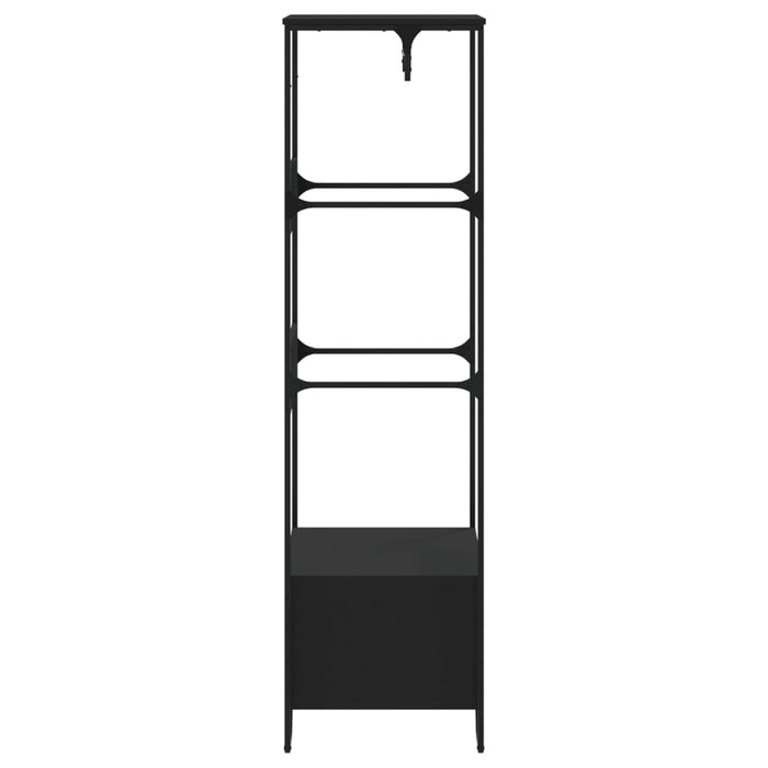 Garderobe svart 90x50x180 cm konstruert tre