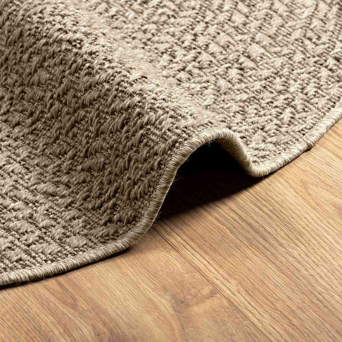Teppe ZIZUR beige Ø 200 cm jute-utseende innendørs og utendørs