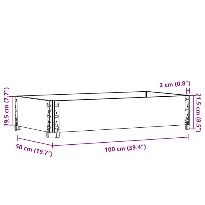 Hageplantekasse svart 100x50 cm heltre furu