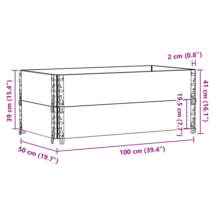 Plantekasse 100x50 cm heltre furu