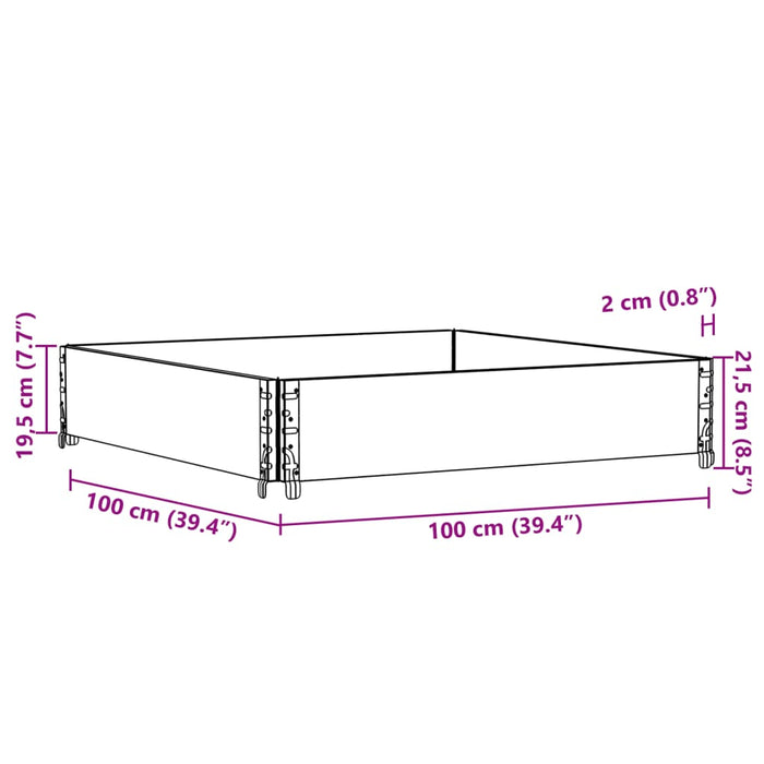 Plantekasse 100x100 cm heltre furu