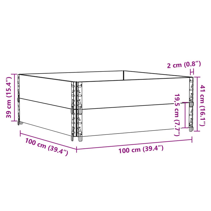 Plantekasse 100x100 cm heltre furu