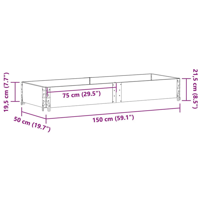 Hageplantekasse grå 150x50 cm heltre furu