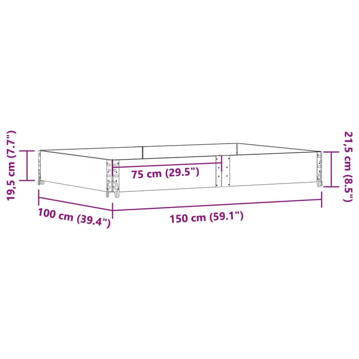 Plantekasse 150x100 cm heltre furu