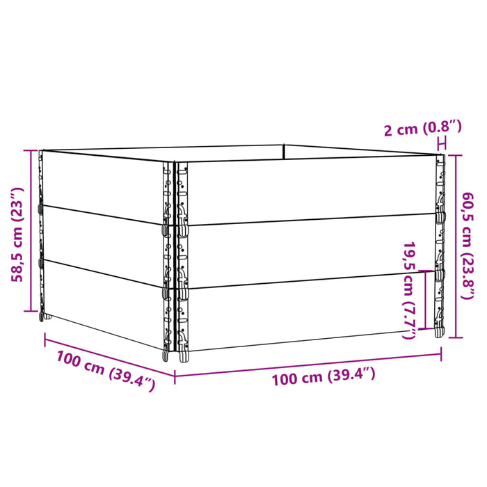 Plantekasse 100x100 cm heltre furu