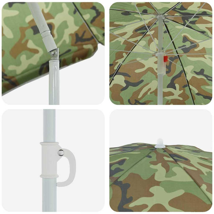 Strandparasol Kamuflasje 161 x 193 cm Polyester