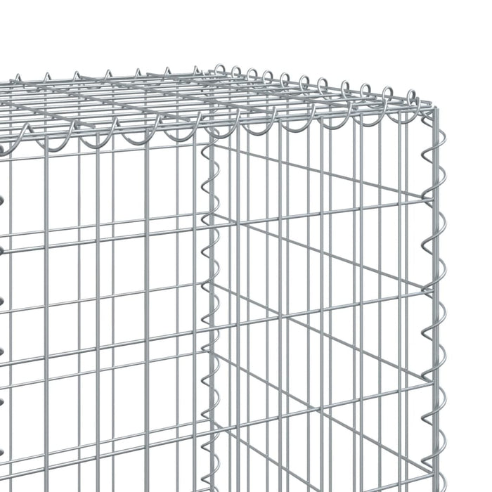 Gabionkurv med deksel 200x50x150 cm galvanisert jern