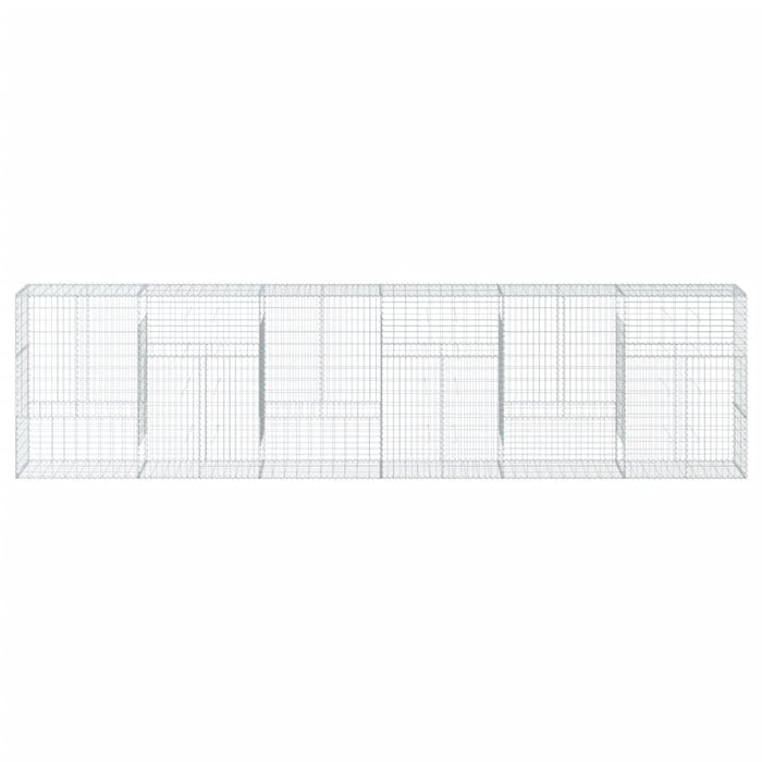 Gabionkurv med deksel 600x50x150 cm galvanisert jern