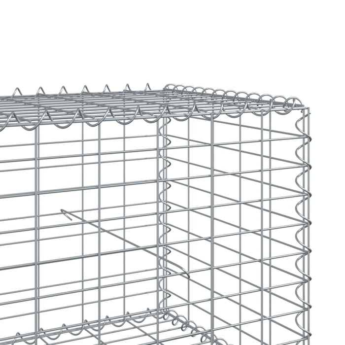 Gabionkurv med deksel 700x100x50 cm galvanisert jern