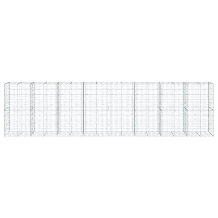 Gabionkurv med deksel 800x100x200 cm galvanisert jern