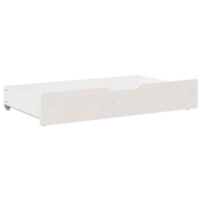 Sengeskuffer 2 stk hvit 95x55x16 cm heltre furu