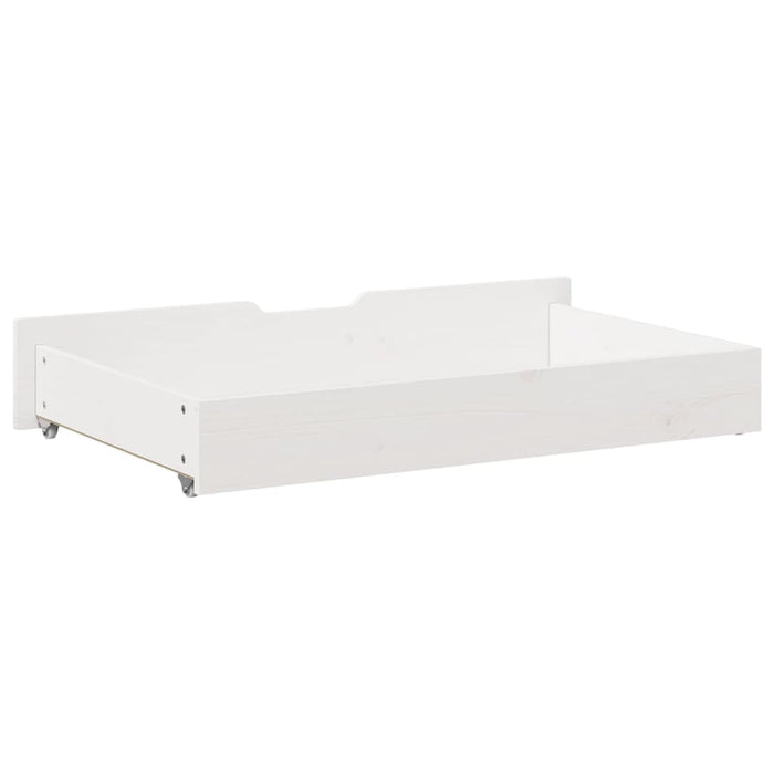 Sengeskuffer 2 stk hvit 95x55x16 cm heltre furu