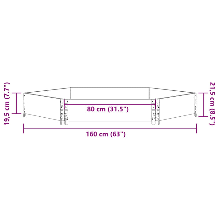 Høybed sekskantet 160x160 cm heltre furu