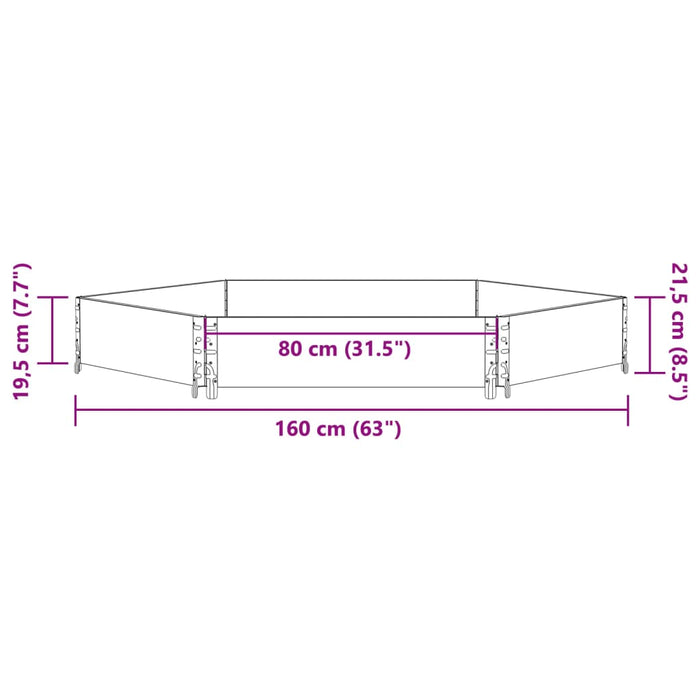 Høybed sekskantet svart 160x160 cm heltre furu