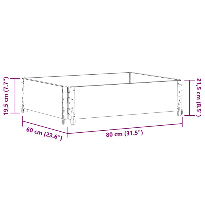 Hageplantekasse svart 80x60 cm heltre furu