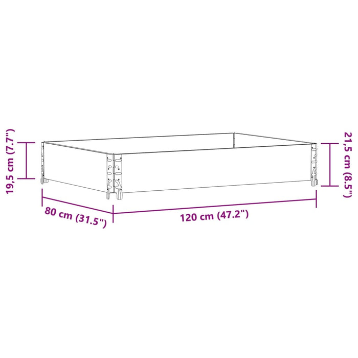 Plantekasse brun 120x80 cm heltre furu